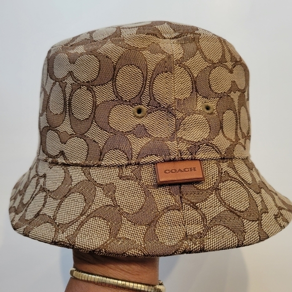 Coach Signature Bucket hat in Khaki color. - Picture 1 of 11